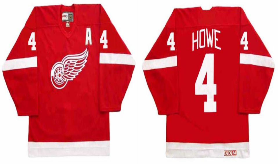 2019 Men Detroit Red Wings #4 Howe Red CCM NHL jerseys1